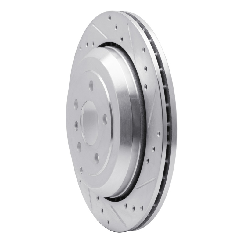 Mercedes-Benz ML320 Brake Rotor (1) - Rear Right - R1 Concepts - Drilled & Slotted - Silver - `06-`12